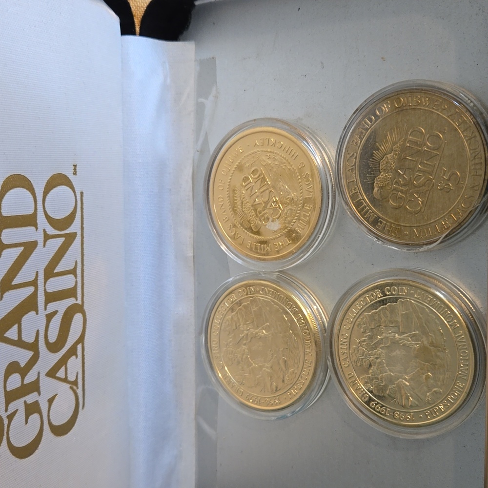 Grand Casino 1997 1998 1999 MINNESOTA COMMEMORATIVE COINS Set of 4 IN BOX